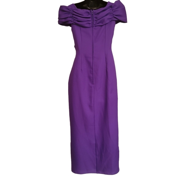 Vintage - Purple Union Label Off the Shoulder Wiggle Maxi‎ Dress - Picture 6 of 9